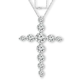 Bright Halo Lab Grown Diamonds 14K Gold 0.75ctw Cross Pendant & Chain