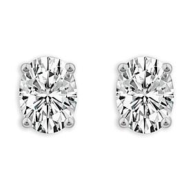 Bright Halo Lab Grown Diamonds 14K Gold 2ctw Oval-Cut Stud Earrings