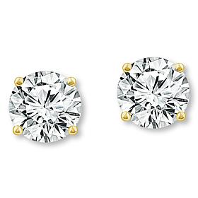 Bright Halo Lab Grown Diamonds 14K Gold 2ctw Round-Cut Stud Earrings