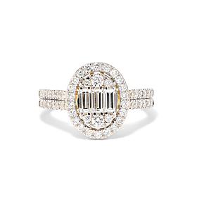 Bright Halo Lab Grown Diamonds 1ctw 14K Oval Cluster Ring