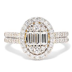 Bright Halo Lab Grown Diamonds 1ctw 14K Oval Cluster Ring