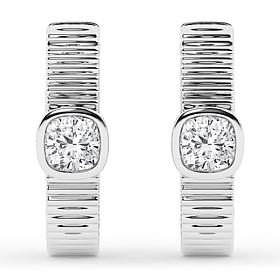 Bright Halo Lab Grown Diamonds 1ctw Cushion Cut Hoop Earrings