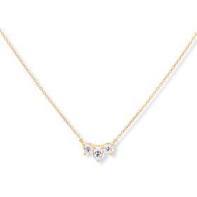 Bright Halo Lab Grown Diamonds 1ctw Three-Stone Drop Necklace