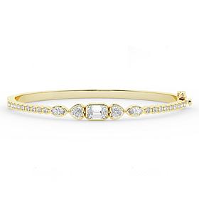 Bright Halo Lab Grown Diamonds 2.50 ctw Mixed Cut Bangle, Sterling ...