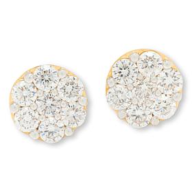 Bright Halo Lab-Grown Diamonds 2ctw Cluster Stud Earrings