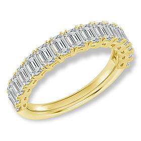 Bright Halo Lab Grown Diamonds 2ctw Emerald-Cut Anniversary Band Ring