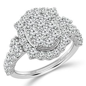 Bright Halo Lab Grown Diamonds 2ctw Oval Halo Cluster Ring