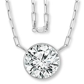 Bright Halo Lab Grown Diamonds 2ctw Round Solitaire Drop Necklace