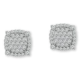 Bright Halo Lab Grown Diamonds 2ctw Square Cluster Stud Earrings