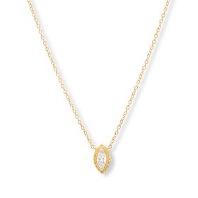 Bright Halo Lab Grown Diamonds .62ctw Marquise Solitaire Necklace