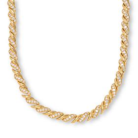 Bright Halo Lab Grown Diamonds Gold-Plated 4.12ctw Wave Necklace