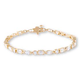 Bright Halo Lab Grown Diamonds Mixed Cut Tennis Bracelet
