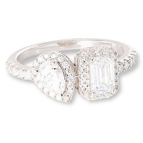 Bright Halo "Toi et Moi" "You and Me" 1.39cttw Lab-Grown Diamond Ring