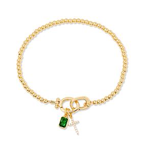 brook & york Josephine Cross Birthstone Bead Bracelet