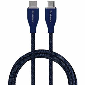 Brookstone C-to-C 60W 4ft Nylon Braided Cable with Silver Ring