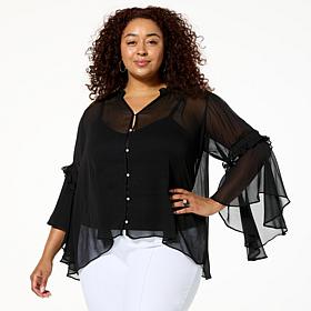 C Wonder Chiffon Drama Top