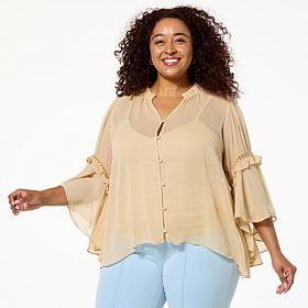 C Wonder Chiffon Drama Top