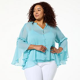C Wonder Chiffon Drama Top