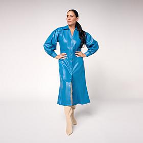 C Wonder Faux Leather Shirtdress