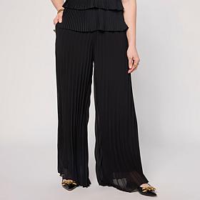 C Wonder Fully-Lined Pleated Palazzo Pant