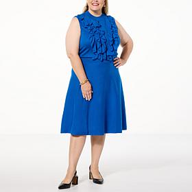 C Wonder Luxury Yarn Ruffle Mock-Neck Dress