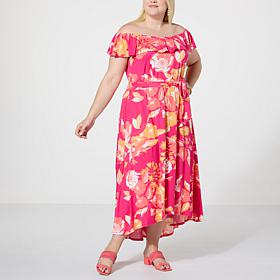 C Wonder On/Off the Shoulder Flounce Dress