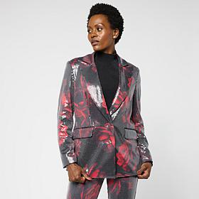 C Wonder Printed Sequin Blazer