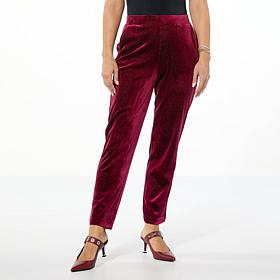 C Wonder Velvet Pull-On Cigarette-Leg Pant