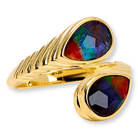 Canadian Ammolite Gems Everyday Wear Bypass Ring