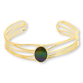 Canadian Ammolite Gems Oval Ammolite Cuff Bracelet