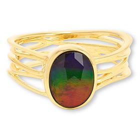 Canadian Ammolite Gems Oval Ammolite Statement Ring