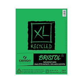 Canson XL Recycled Bristol Pads 11" x 14" Pad of 25 Sheets, Fold-over