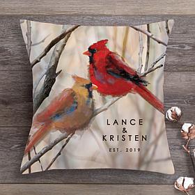 Cardinal Couple Personalized Throw Pillow