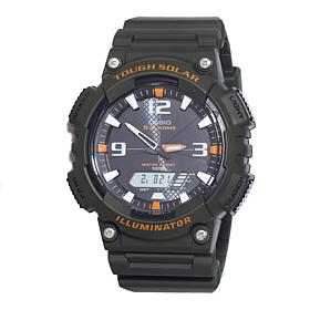 Casio Men's Tough Solar Black Sport Watch with Orange