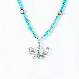 Chaco Canyon Beaded Turquoise 18" Necklace with Detachable Charm
