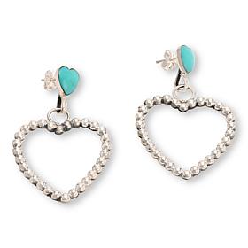 Chaco Canyon Campitos Turquoise Beaded Heart Drop Earrings
