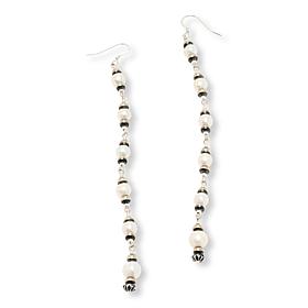 Chaco Canyon Cultured Pearl and "Navajo Pearl" Drop Earrings