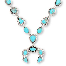 Chaco Canyon Kingman Turquoise Circle & Triangle Lariat Necklace