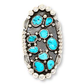 Chaco Canyon Kingman Turquoise Mixed Cut Cluster Ring