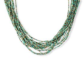 Chaco Canyon Multi-Layer Kingman Turquoise Bead Necklace