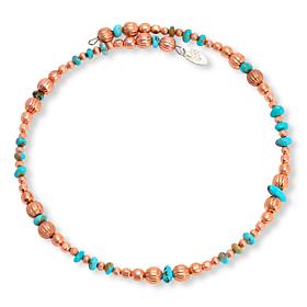 Chaco Canyon Sleeping Beauty Turquoise and Copper Bead Wrap Necklace