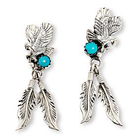 Chaco Canyon Sleeping Beauty Turquoise Feather Earrings