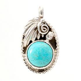 Chaco Canyon Sleeping Beauty Turquoise Feather Pendant