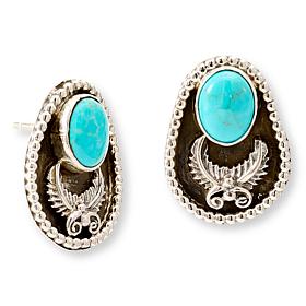 Chaco Canyon Sleeping Beauty Turquoise Leaf Stud Earrings