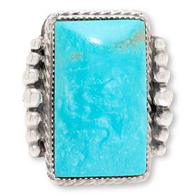 Chaco Canyon Sterling Silver Campitos Turquoise Rectangle Ring