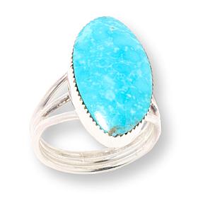 Chaco Canyon Sterling Silver Campitos Turquoise Solitaire Ring