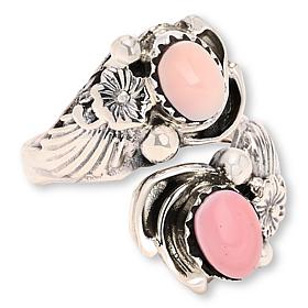 Chaco Canyon Sterling Silver Pink Conch Shell Bypass Ring