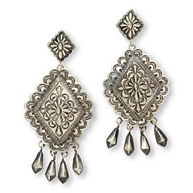 Chaco Canyon Triangular Sterling Silver Handcrafted Drop Earrings