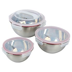 Chef Jet Tila 6pc Microwave-Safe Stainless Steel Bowls with Lids