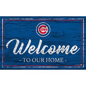 Chicago Cubs Team Color Welcome Sign - 11x19"